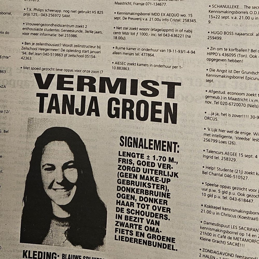 1993-2026: Een drama: de verdwijning van ‘020 Tanja’