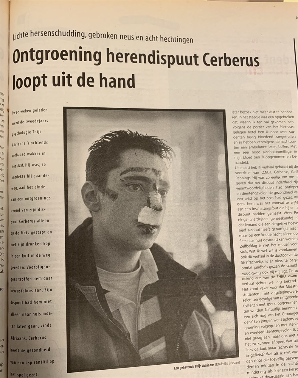 Ontgroening eindigt in ziekenhuis