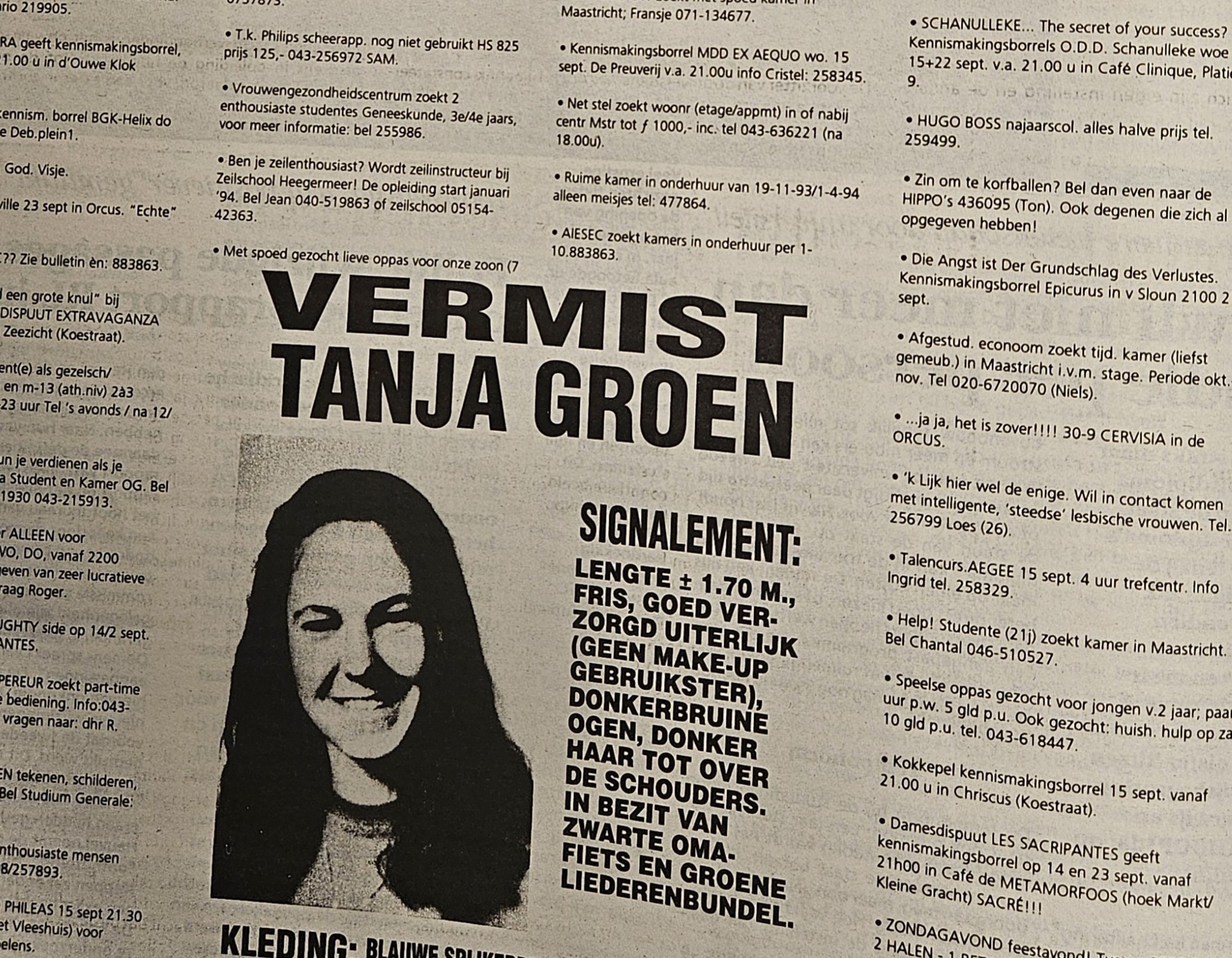 1993-2026: Een drama: de verdwijning van ‘020 Tanja’