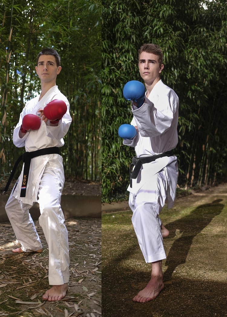 Brothers on the karate mat