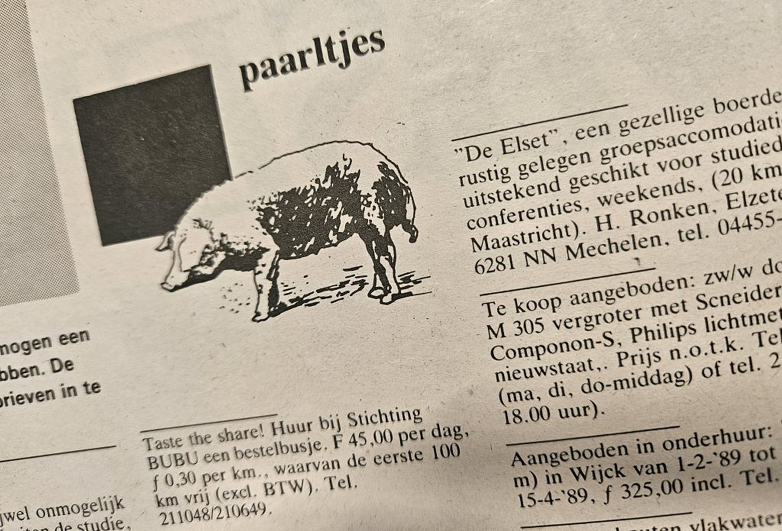  1981-2025: Selling a bike? Looking for a room? Got a message for an ex? Place a Paarltje!